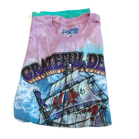 Liquid Blue Mens XL Ship of Fools Grateful Dead Tye Dye Graphic T Shirt - Picture 6 of 6